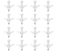 SUNNYCLUE 1 Box 50Pcs Silver Airplane Charms Airplane Charm Bulk Antique Metal Aircraft Small Air Plane Airliner Flight Vehicle Pendants for DIY Jewellery Craft Supplies Necklace Bracelets Adults