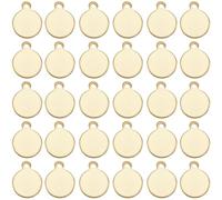 SUNNYCLUE 1 Box 50Pcs Stamping Tag Charms Gold Disc Charms Blank Stainless Steel Flat Round Circle 8mm Smooth Polished Pendants for Jewellery Making Accessories Crafting DIY Necklace Bracelets Adult