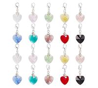 SUNNYCLUE 1 Box 50Pcs Stitch Markers Crochet Stitch Marker Cute Crystal Heart Bead Charms Clip On Removable Lobster Clasp Zipper Pull Charm Locking Knitting Markers for Weaving Sewing Knit Quilting