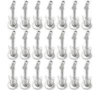 SUNNYCLUE 1 Box 50Pcs Vintage Guitar Charms Musical Instruments Charms Bulk Small Antique Silver Music Instrument for jewellery Making Women Necklace Bracelet Earring DIY Accessory