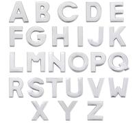 SUNNYCLUE 1 Box 52Pcs 26 Styles Alphabet Letters Charm Beads Alloy Slide Charms Bulk Metal Art 3D A-Z letter Alphabets Loose Alphabetic Bead Charm for jewellery Making DIY Necklace Bracelet Craft Wome