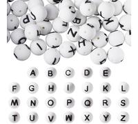 SUNNYCLUE 1 Box 52Pcs Silicone Letter Beads 15mm Alphabet Beads Round Focal A-Z Initial Charms Loose Spacers for Bracelets Earrings Necklaces Keychain Jewellery Making Beadable Pen DIY Crafts Supplies