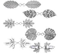 SUNNYCLUE 1 Box 5pcs Clothing Cinch Clips Waist Cincher Clips Retro Vintage Antique Silver Leaf Shawl Cardigan Collar Back Of Shirts Cinches for Women Clothes Brooch Clip To Hold Sweater Together