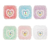 SUNNYCLUE 1 Box 6 Colors Rhinestone Square Beads Crystal Focal Beads Bulk Colorful Acrylic Glitter Chunky Crystal Focus Beadable Bead for Beaded Pens Jewellery Making DIY Crafting Bracelets Necklaces
