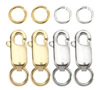 SUNNYCLUE 1 Box 6 Sets 925 Sterling Silver Jump Rings 5mm Open Jump Rings and Lobster Claw Clasps Jump Ring Sets Split Jump Rings for Jewellery Making Accessories DIY Earrings Bracelet Necklace Craft