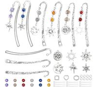 SUNNYCLUE 1 Box 6 Sets Diy Metal Bookmark Kit Bookmarks Making Kit Fantasy Alloy Curved Hook Moon And Star Books Markers Kits for Book Lovers Women Friends Gift Diy Making Kits Craft Accessories