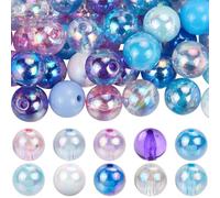 SUNNYCLUE 1 Box 60Pcs 10 Colors Colorful Bubblegum Beads Acrylic Beads 16mm Bulk Pink Blue Purple Green Large Plastic Round Valentine's Day Bead for Jewellery Making DIY Necklace Bracelet Beadable Pen