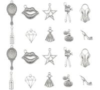 SUNNYCLUE 1 Box 60Pcs 10 Styles Movie Charms Theatre Charm Antique Camera Drama Film Star Silver Movie Pendants for Jewellery Making Supplies Findings DIY Craft Necklace Bracelets Earrings Adults