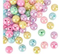 SUNNYCLUE 1 Box 60Pcs 16mm Ab Acrylic Beads Macaron Beads Large Bulk Round Plastic Green Pink Colorful Focal Bubblegum Beads for Jewellery Making Beadable Pens Supplies Beaded Necklaces Keychains