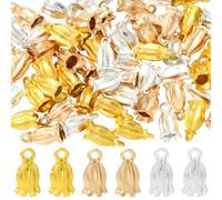 SUNNYCLUE 1 Box 60Pcs 3 Colors Lily Charm Metal Flower Charms Bulk Gold Silver Alloy Vintage Spring 3D Floral Shaped Decorative Pendants for Jewelry Making Necklace Earrings DIY Craft Accessories