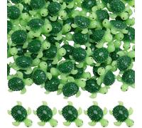SUNNYCLUE 1 Box 60Pcs Glow in the Dark Turtle Figurines Mini Resin Turtles Green Luminous Summer Sea Ocean Animals Tiny Miniatures for Fairy Garden Party Favors Micro Landscaping Decors
