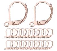 SUNNYCLUE 1 Box 60Pcs Leverback Earring Findings Rose Gold Stainless Steel Earring Hooks Lever Back Ear Wire Leverbacks French Earring Hooks Hypoallergenic Dangle Earwire for jewellery Making Supplies