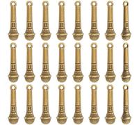 SUNNYCLUE 1 Box 60Pcs Mic Charm Microphone Charms Bulk Mini Alloy Vintage Antique Bronze Tibetan Style Metal Small Music Pendants for Jewellery Making Supplies DIY Craft Necklace Bracelet Earring