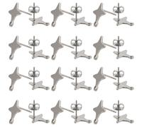 SUNNYCLUE 1 Box 60Pcs Star Post Earrings Silver Stud Earring Findings & 80Pcs Earrings Nuts Five Pointed Stars Stainless Steel Earring Posts and Backs for jewellery Making Supplies DIY Crafts Women
