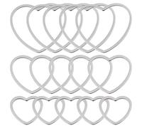 SUNNYCLUE 1 Box 60Pcs Valentines Day Heart Linking Rings Stainless Steel Open Bezel Charms Connectors Hollow Links Heart Love Charms Metal Resin Frame Charm for Jewelry Making Charms Adult DIY Craft