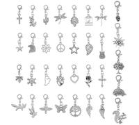 SUNNYCLUE 1 Box 65Pcs Shoe Clip On Charms Silver Clip On Charms Random Assorted Animals The Tree of Life Horseshoe Lobster Clasp Dangle Pendants for Sneaker Decoration DIY Personalized Gifts Women