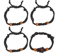 SUNNYCLUE 1 Box 6Pcs Crystal Bracelet Holders Black Stone Bracelet Bulk Cotton Adjustable Rope Nylon Cord Braided Beads Cage Interchangeable Gemstone Holder for Jewelry Making DIY Necklace