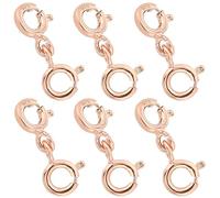SUNNYCLUE 1 Box 6Pcs Necklace Lobster Clasps 925 Sterling Silver Double Opening Lobster Claw Clasps Rose Gold Lobster Clasp Extenders 0.6inch Small Shortener Bracelets Extension for Jewellery Clasps