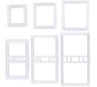 SUNNYCLUE 1 Box 6Pcs Polymer Clay Frame Cutters Clay Molds Cutter Plastic White Back to School Hand Pressure Mixed Shapes Hollow Molds Tools Sets Accessories for Polymer Dessert Jewellery DIY Crafts