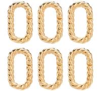 SUNNYCLUE 1 Box 6pcs Real 18K Gold Plated Trigger Spring o Ring Spring o Ring Clips Brass Real 18K Gold Plated Spring Buckle Snap Gate Rings for Jewellery Making Key Chain Bracelets Diy Crafts