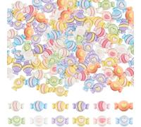 SUNNYCLUE 1 BOX 72PCS Candy Cabochons Sweet Cabochons Resin Cute Lollipop Macaron Colorful Sweets Flatback Charm Cabochons Bulk for Embellishments Flat Back Scrapbooking Deco Crafting Supplies