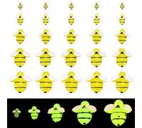 SUNNYCLUE 1 Box 74Pcs 5 Styles Resin Bee Charms Cute Cabochons Flatback Fluorescence Luminous Bumble Honey Bees Small Cabochon Decor for DIY Wreath Crafts Art Scrapbooking Phone Cases Decoration