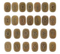SUNNYCLUE 1 Box 78Pcs 26 Styles Rectangle Letter Beads Metal Slide Beads Antique Bronze Alphabet Slide Charms Capital Letters A-Z Initial Spacer for Bracelets Necklace Wristbands Jewellery Making