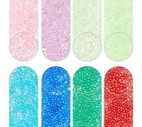 SUNNYCLUE 1 Box 80g 8 Colors 2mm Bubble Beads Glass No Hole Beads Small Miniature Mix Colored Tiny UV Resin moldss Bubble Glasses Filling Bead for Jewellery Making Nail Decoration Arts DIY Supplies
