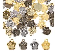 SUNNYCLUE 1 Box 80Pcs 4 Colors Dog Charm Paw Charms Bulk Silver Cute Pet Small Toes Animal Paws Print Charm for jewellery Making Charms Supplies DIY Necklace Bracelet Earrings Keychain Craft Adult