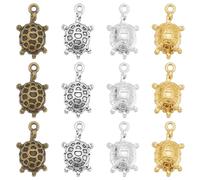 SUNNYCLUE 1 Box 80Pcs 4 Colors Sea Turtle Charms Gold Tortoise Charm Bulk Antique Silver Bronze Ocean Animal Summer Seaside Tortoises Turtle Charms for Jewellery Making Charms Earrings Necklaces Craft