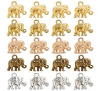 SUNNYCLUE 1 Box 80Pcs 5 Colors Elephants Charms Alloy Elephant Charms Vintage Tibetan Silver Gold African Animal Pendants for Jewellery Making Supplies DIY Necklaces Earrings Keychains Crafts Man