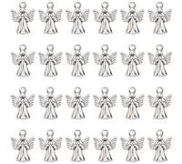 SUNNYCLUE 1 Box 80Pcs Angel Charm Fairy Charms Bulk Valentine's Day Antique Silver Metal Alloy Tibetan Guardian Wings Dangle Charm for Jewelry Making Charms Earring Father's Day Mother's Day DIY Craft