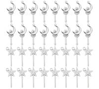 SUNNYCLUE 1 Box 80Pcs Magic Wand Charms Silver Fairy Wand Charms Star Moon Pentagram Magic Angel Sticks Witch Pendants for Jewellery Making DIY Crafts Earrings Necklace Bracelets Keychain Accessories