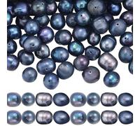 SUNNYCLUE 1 Box 80Pcs Natural Black Pearl Beads Freshwater Pearls Beads Cultured Real Genuine Round Hole Baroque Irregular Spacers Bead for DIY Jewellery Craft Making Necklace Bracelets Beginners