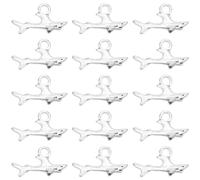 SUNNYCLUE 1 Box 80Pcs Shark Charms Bulk Antique Silver Fish Charms Alloy Metal Tibetan Mini Ocean Sea Sharks Animals Summer Charm for Jewelry Making Charms Women DIY Necklaces Earrings Bracelets