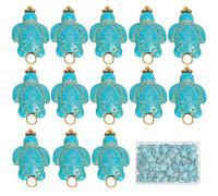 SUNNYCLUE 1 Box 80Pcs Turtle Charms Turtles Beads Synthetic Turquoise Tortoise Charm Sea Animal Small Bead Charms Blue Turtle Charms Bulk for Jewelry Making Charm DIY Bracelets Earrings Supplies