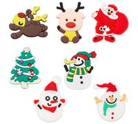 SUNNYCLUE 1 Box 84Pcs 7 Styles Christmas Plastic Charm Holiday Cabochons Bulk Soft Flatback Winter Xmas Tree Santa Claus Deer Snowman Cabochon for DIY Crafting Jewellery Making Embellishments Supplies