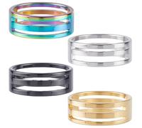 SUNNYCLUE 1 Box 8Pcs 4 Colors Jewelry Ring Opener Jump Ring Open Close Tool 19mm Gold Silver Black Metal Stainless Steel Split Circle Opening Closing Finger Tools for Jewelry Making DIY Craft Supplies