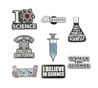 SUNNYCLUE 1 Box 8Pcs Science Pins Bulk Science Enamel Pins Lapel Pin Cartoon Medical Scientist Scientific Pin Laboratory Brooch for Backpacks Laboratory Women Men Graduation Gift Clothes Decor
