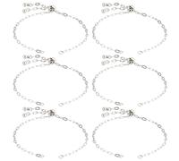 SUNNYCLUE 1 Box 8pcs Slider Extender Chains Adjustable Bracelet Extender 304 Stainless Steel Silver Bracelet Extension Chain Links Bulk with Ball Ends for Jewellery Making Friendship Women Men Crafts