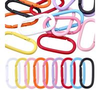 SUNNYCLUE 1 Box 9 Colors 18Pcs Oval Spring Rings 2 Inch Spring Clasp White Black Metal Large Carabiner Snap Clip Links Connector Clasps for Diy Bags Keychains Keyrings Making Craft Strap Handbags