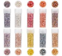 SUNNYCLUE 1 Box 9111pcs 11/0 2mm Seed Beads Two Cut Round Hole Glass Seed Bead Bulk Hexagon Silver Lined Glass Tiny Glasses Spacers for jewellery Making DIY Friendship Bracelets Necklace