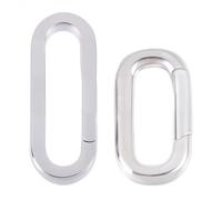 SUNNYCLUE 1 Box 925 Sterling Silver Spring Gate Rings Necklace Ring Clasp Long Oval Shortener Bracelets Connector Extender Snap Clip Buckle for Jewellery Making Necklaces Bracelets Anklets Enhancer