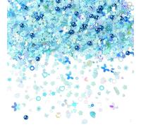 SUNNYCLUE 1 Box About 100g Blue Glitter Sequin Nail Art Glitter Sequins Luminous Slice Cake Sprinkles Iridescent Paillettes Decoration for DIY Art Crafts Confetti Decoration Accessories Spangles