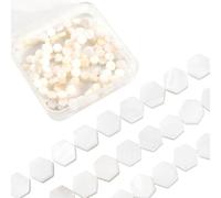 SUNNYCLUE 1 Box About 116Pcs Natural Freshwater Shell Beads Flat Shell Charms 6mm Small Hexagon Floral White Loose Spacers Strands Findings for Jewellery Making Earrings Necklaces Bracelets DIY Crafts