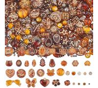 SUNNYCLUE 1 Box about 150g Assorted Brown Glass Beads Mix Bracelet Beads Shaped Pony Seeds Assortment Acrylic Loose Spacer for Jewellery Making Charm Craft Bracelets Necklaces Supplies Women Adults