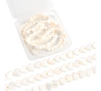 SUNNYCLUE 1 Box About 150Pcs 6mm Heart Shell Beads Flat Seashell Beads Bulk Hawaii Love Small Summer Ocean Beach Natural Mother of Pearl Loose Spacers for Jewellery Making Supplies DIY Craft Necklace