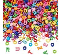 SUNNYCLUE 1 Box About 170G Resin Letter Beads Large Alphabet Letter Beads Colorful 3D A-Z Shaped Mixed Plastic Rondelle Round Opaque Loose Spacers for Crafts Bracelets Necklaces Key Chains Making