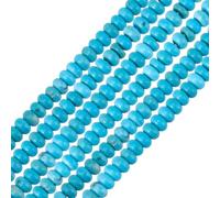 SUNNYCLUE 1 Box About 174Pcs 4mm Turquoise Heishi Beads Flat Round Stone Beads Bulk Natural Howlite Disc Gemstones Blue Rondelle Semi Loose Spacers for Jewellery Making DIY Crafting Bracelets Necklace