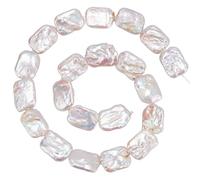 SUNNYCLUE 1 Box About 18Pcs+ Baroque Pearl Beads Natural Cultured Freshwater Pearls Flat Rectangle Irregular White Loose Beads with Hole for DIY Earrings Necklaces Bracelets Jewellery Making Supplies